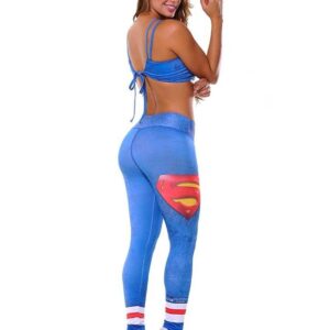 Super Heroes Women 2 PCS Workout Set Soft Material Bra+Leggings Sports Suit