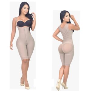 High Compression BodyShaper Knee  Length and Central Hooks